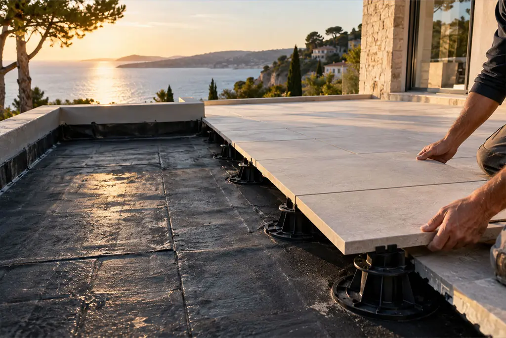 Étanchéité sous dalles d'une terrasse accessible dans les Alpes-Maritimes