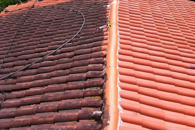 Nettoyage et démoussage d'une toiture dans les Alpes-Maritimes